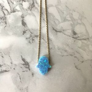 Hamsa Hand Moonstone Necklace